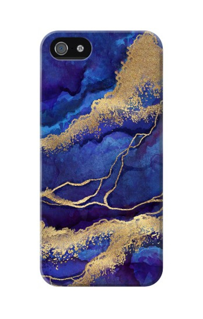 S3906 Marbre violet bleu marine Etui Coque Housse pour iPhone 5 5S SE