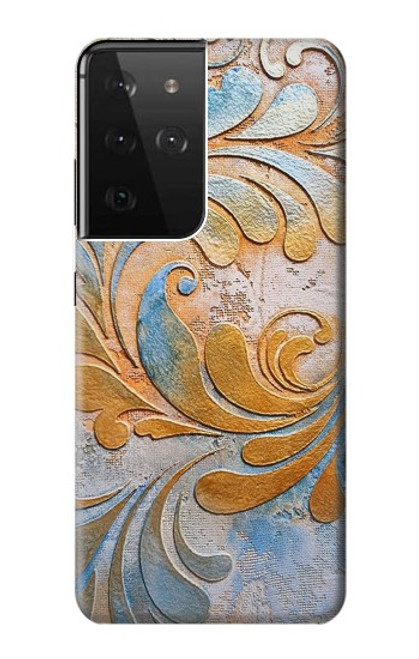 S3875 Tapis vintage en toile Etui Coque Housse pour Samsung Galaxy S21 Ultra 5G