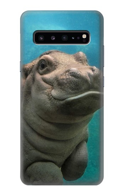 S3871 mignon, bébé, hippopotame, hippopotame Etui Coque Housse pour Samsung Galaxy S10 5G