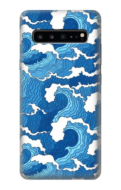 S3901 Vagues esthétiques de l'océan de tempête Etui Coque Housse pour Samsung Galaxy S10 5G