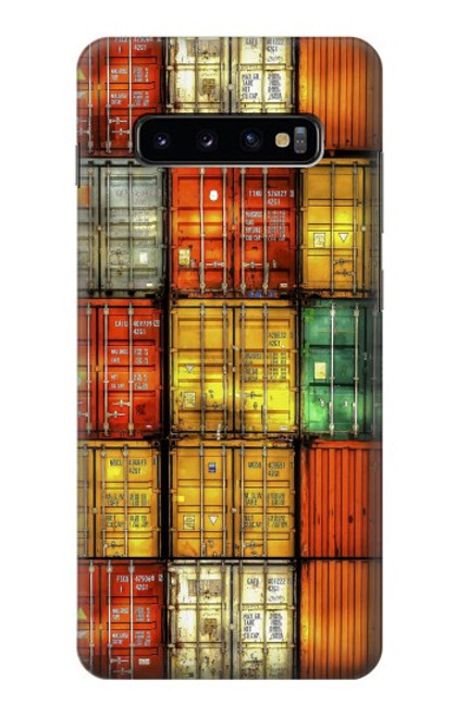 S3861 Bloc de conteneur coloré Etui Coque Housse pour Samsung Galaxy S10 Plus