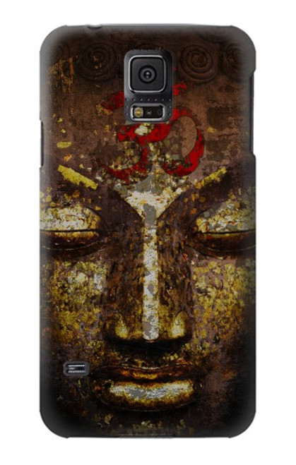 S3874 Symbole Ohm du visage de Bouddha Etui Coque Housse pour Samsung Galaxy S5