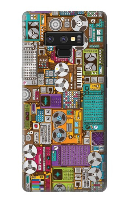 S3879 Griffonnage de musique rétro Etui Coque Housse pour Note 9 Samsung Galaxy Note9