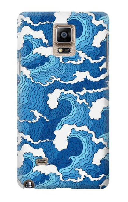 S3901 Vagues esthétiques de l'océan de tempête Etui Coque Housse pour Samsung Galaxy Note 4