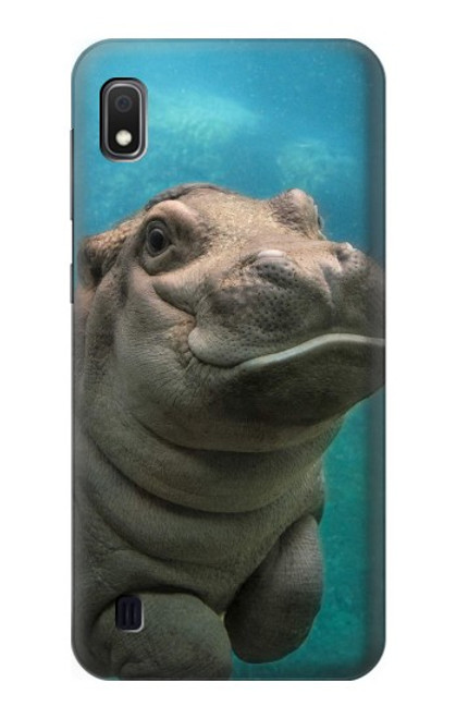 S3871 mignon, bébé, hippopotame, hippopotame Etui Coque Housse pour Samsung Galaxy A10