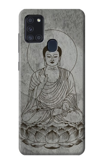 S3873 Dessin au trait Bouddha Etui Coque Housse pour Samsung Galaxy A21s