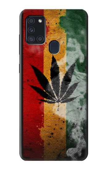 S3890 Drapeau Rasta Reggae Fumée Etui Coque Housse pour Samsung Galaxy A21s