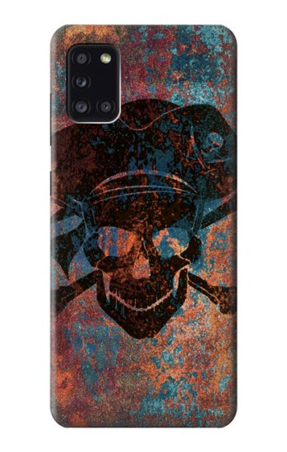 S3895 Pirate Crâne Métal Etui Coque Housse pour Samsung Galaxy A31