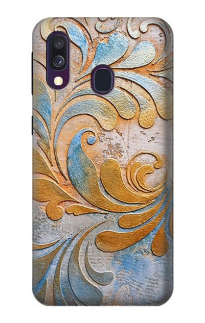 S3875 Tapis vintage en toile Etui Coque Housse pour Samsung Galaxy A40