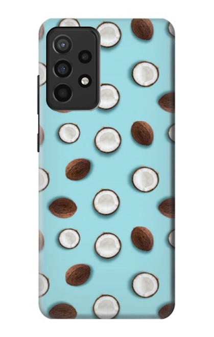 S3860 Motif à pois de noix de coco Etui Coque Housse pour Samsung Galaxy A52, Galaxy A52 5G