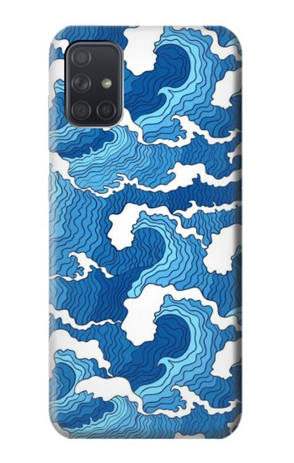 S3901 Vagues esthétiques de l'océan de tempête Etui Coque Housse pour Samsung Galaxy A71 5G