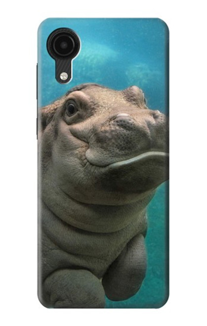 S3871 mignon, bébé, hippopotame, hippopotame Etui Coque Housse pour Samsung Galaxy A03 Core