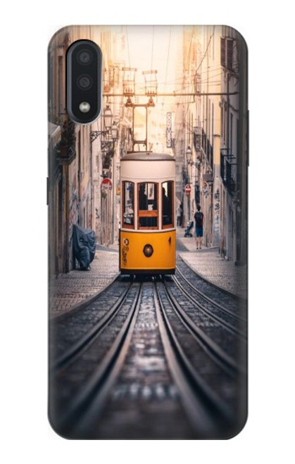 S3867 Tramways à Lisbonne Etui Coque Housse pour Samsung Galaxy A01