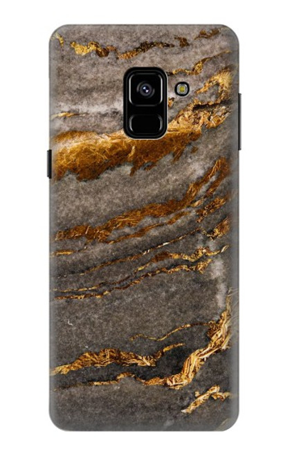 S3886 Rocher de marbre gris Etui Coque Housse pour Samsung Galaxy A8 (2018)
