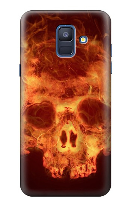 S3881 Crâne de feu Etui Coque Housse pour Samsung Galaxy A6 (2018)