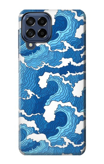 S3901 Vagues esthétiques de l'océan de tempête Etui Coque Housse pour Samsung Galaxy M53