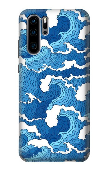 S3901 Vagues esthétiques de l'océan de tempête Etui Coque Housse pour Huawei P30 Pro
