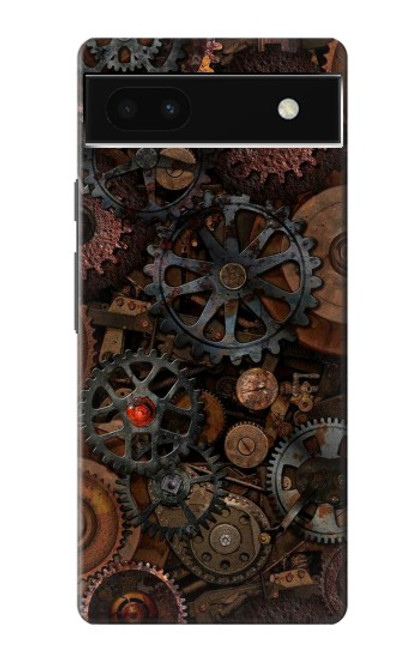 S3884 Engrenages Mécaniques Steampunk Etui Coque Housse pour Google Pixel 6a