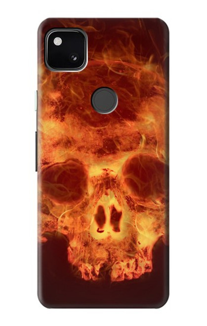 S3881 Crâne de feu Etui Coque Housse pour Google Pixel 4a