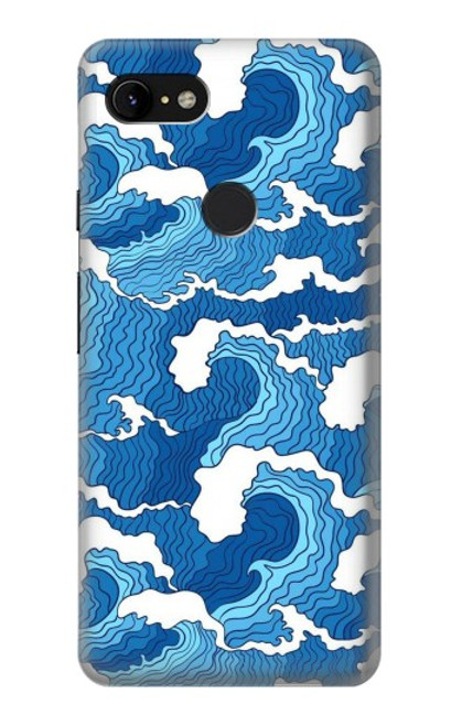S3901 Vagues esthétiques de l'océan de tempête Etui Coque Housse pour Google Pixel 3 XL