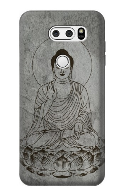 S3873 Dessin au trait Bouddha Etui Coque Housse pour LG V30, LG V30 Plus, LG V30S ThinQ, LG V35, LG V35 ThinQ