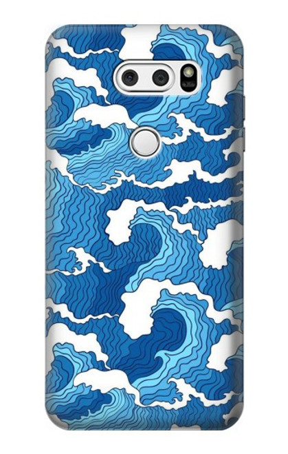 S3901 Vagues esthétiques de l'océan de tempête Etui Coque Housse pour LG V30, LG V30 Plus, LG V30S ThinQ, LG V35, LG V35 ThinQ