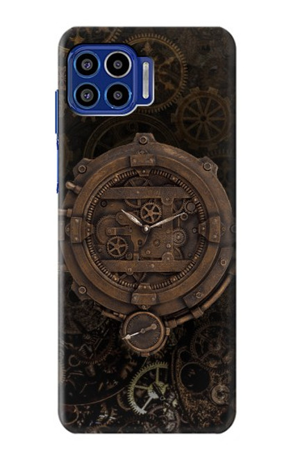 S3902 Horloge Steampunk Etui Coque Housse pour Motorola One 5G