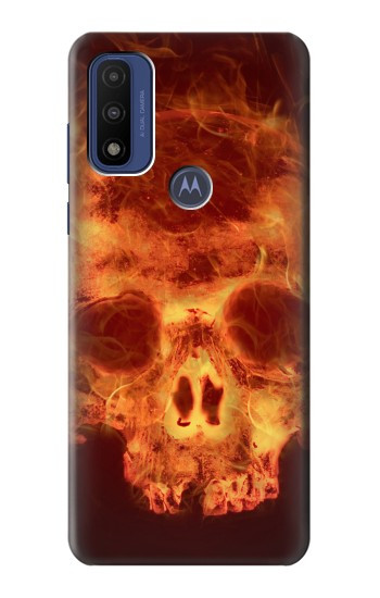 S3881 Crâne de feu Etui Coque Housse pour Motorola G Pure