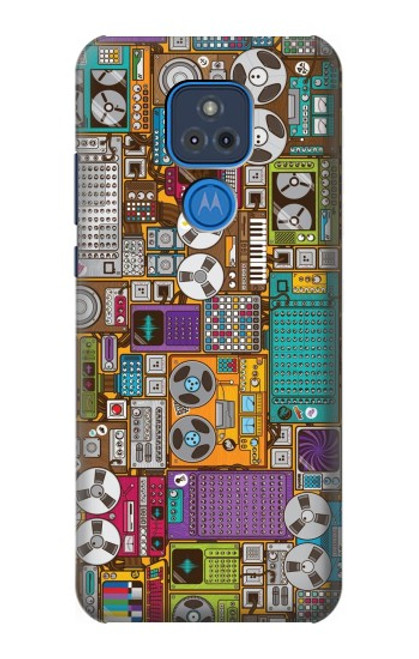 S3879 Griffonnage de musique rétro Etui Coque Housse pour Motorola Moto G Play (2021)