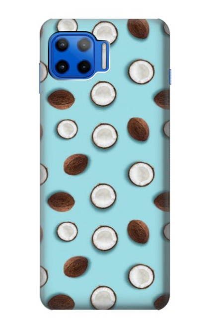 S3860 Motif à pois de noix de coco Etui Coque Housse pour Motorola Moto G 5G Plus