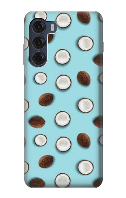 S3860 Motif à pois de noix de coco Etui Coque Housse pour Motorola Moto G200 5G