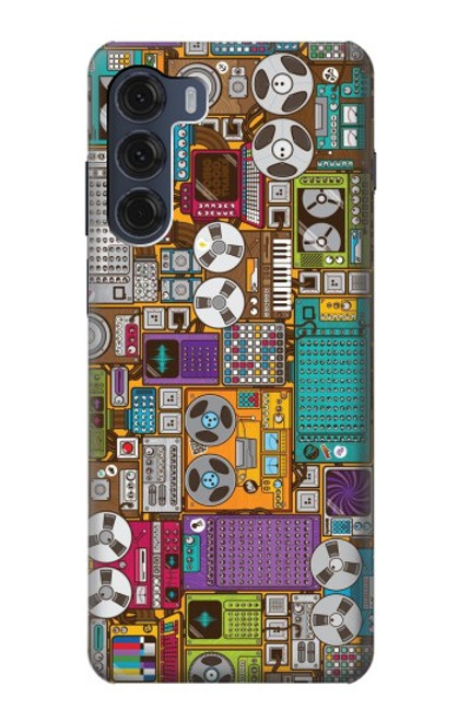 S3879 Griffonnage de musique rétro Etui Coque Housse pour Motorola Moto G200 5G