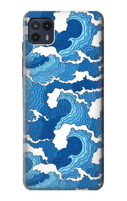 S3901 Vagues esthétiques de l'océan de tempête Etui Coque Housse pour Motorola Moto G50 5G