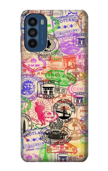 S3904 Timbres de voyage Etui Coque Housse pour Motorola Moto G41