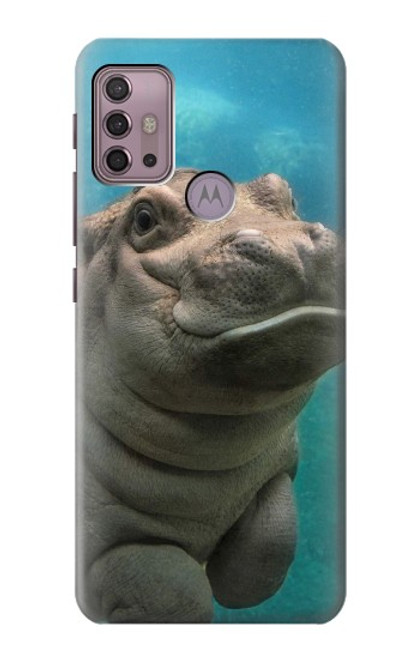 S3871 mignon, bébé, hippopotame, hippopotame Etui Coque Housse pour Motorola Moto G30, G20, G10