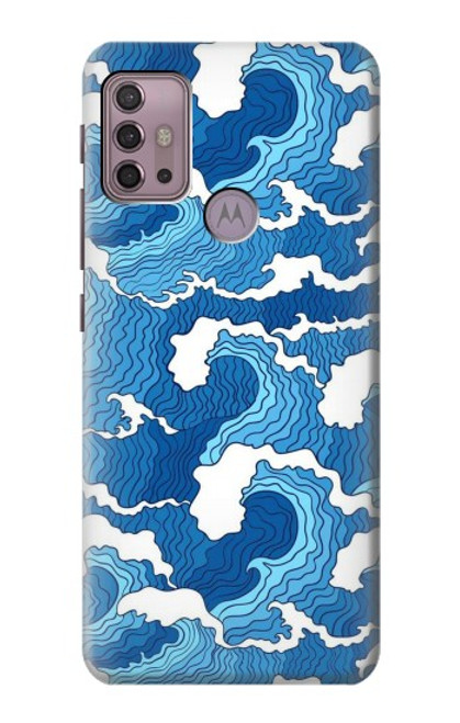 S3901 Vagues esthétiques de l'océan de tempête Etui Coque Housse pour Motorola Moto G30, G20, G10