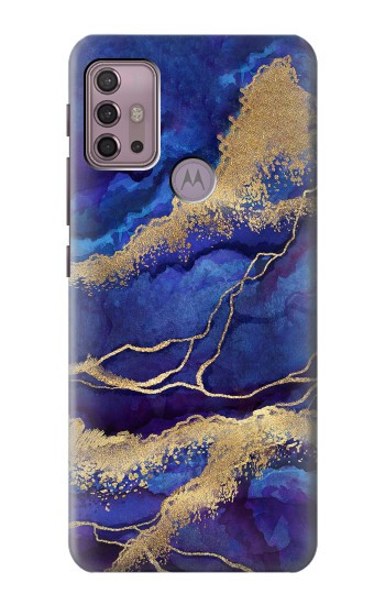 S3906 Marbre violet bleu marine Etui Coque Housse pour Motorola Moto G30, G20, G10