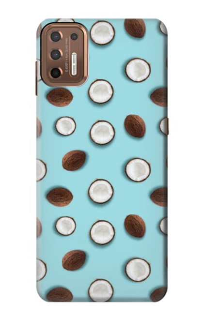 S3860 Motif à pois de noix de coco Etui Coque Housse pour Motorola Moto G9 Plus