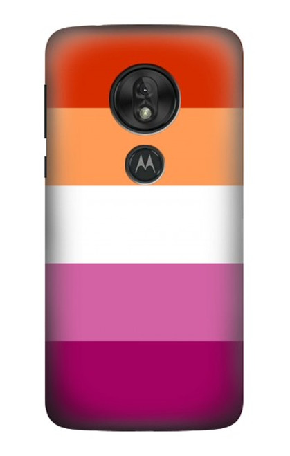 S3887 Drapeau de la fierté lesbienne Etui Coque Housse pour Motorola Moto G7 Power