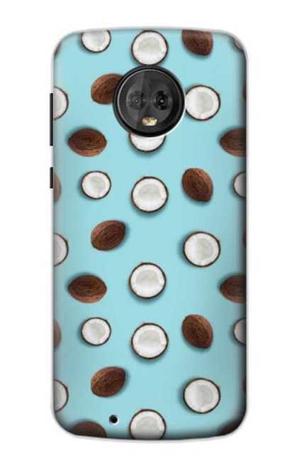 S3860 Motif à pois de noix de coco Etui Coque Housse pour Motorola Moto G6