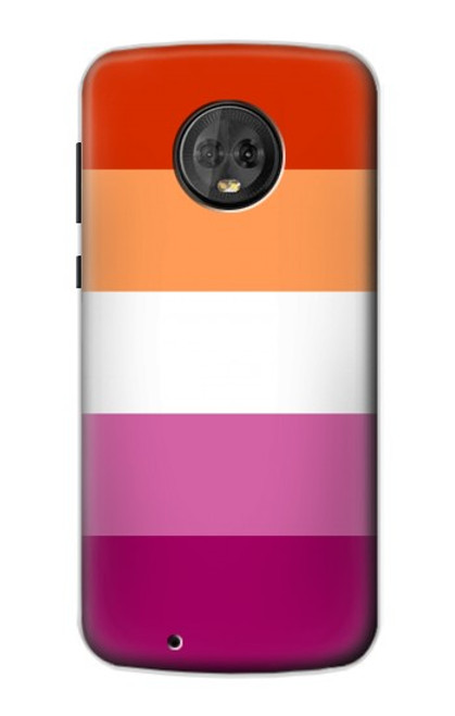 S3887 Drapeau de la fierté lesbienne Etui Coque Housse pour Motorola Moto G6