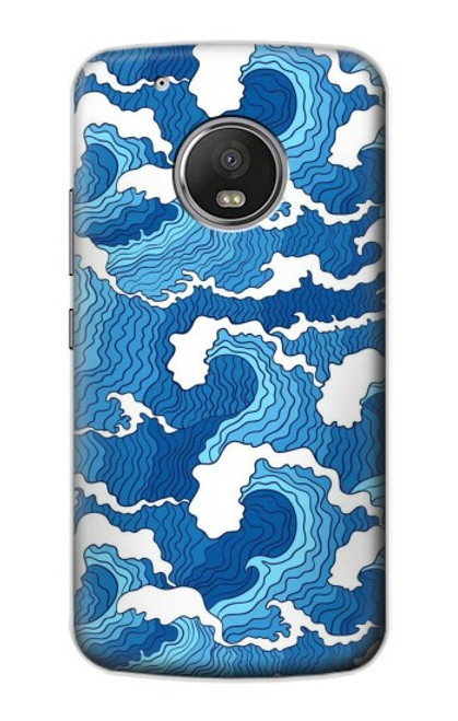 S3901 Vagues esthétiques de l'océan de tempête Etui Coque Housse pour Motorola Moto G5 Plus