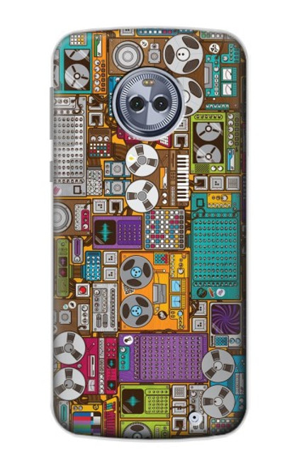 S3879 Griffonnage de musique rétro Etui Coque Housse pour Motorola Moto X4