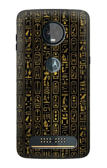 S3869 Hiéroglyphe égyptien antique Etui Coque Housse pour Motorola Moto Z3, Z3 Play