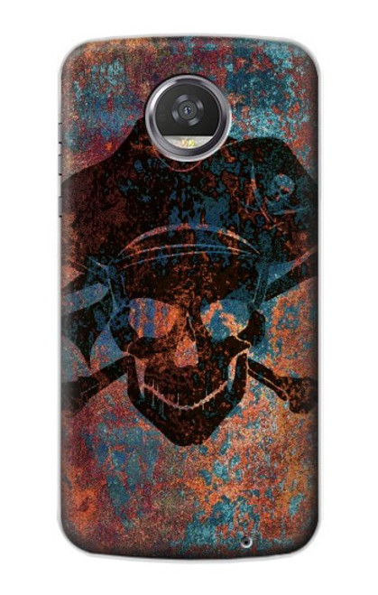 S3895 Pirate Crâne Métal Etui Coque Housse pour Motorola Moto Z2 Play, Z2 Force