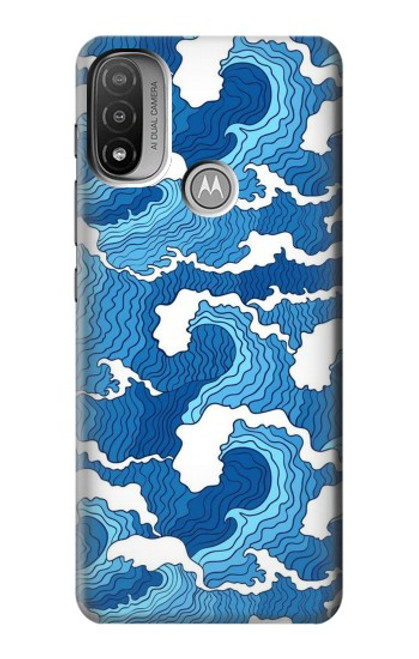 S3901 Vagues esthétiques de l'océan de tempête Etui Coque Housse pour Motorola Moto E20,E30,E40