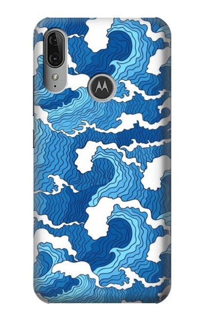 S3901 Vagues esthétiques de l'océan de tempête Etui Coque Housse pour Motorola Moto E6 Plus, Moto E6s