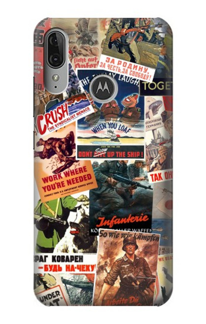 S3905 Affiche vintage de l'armée Etui Coque Housse pour Motorola Moto E6 Plus, Moto E6s