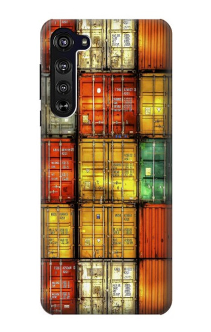 S3861 Bloc de conteneur coloré Etui Coque Housse pour Motorola Edge