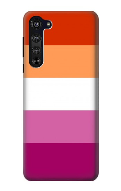 S3887 Drapeau de la fierté lesbienne Etui Coque Housse pour Motorola Edge